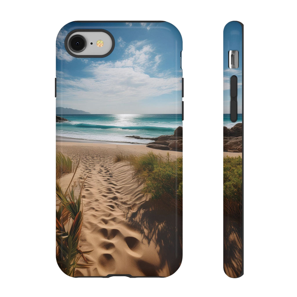 Serene Beach Path Phone Case: Escape to Paradise 🌊 - Tough Case iPhone 8 / Glossy Phone Case