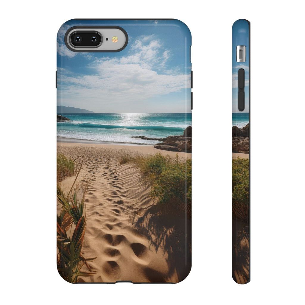 Serene Beach Path Phone Case: Escape to Paradise 🌊 - Tough Case iPhone 8 Plus / Glossy Phone Case