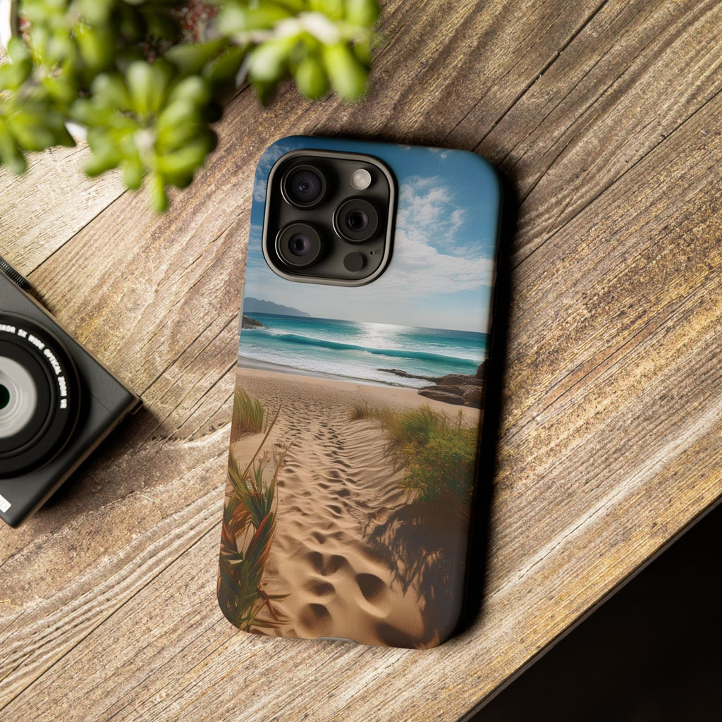 Serene Beach Path Phone Case: Escape to Paradise 🌊 - Tough Case Phone Case