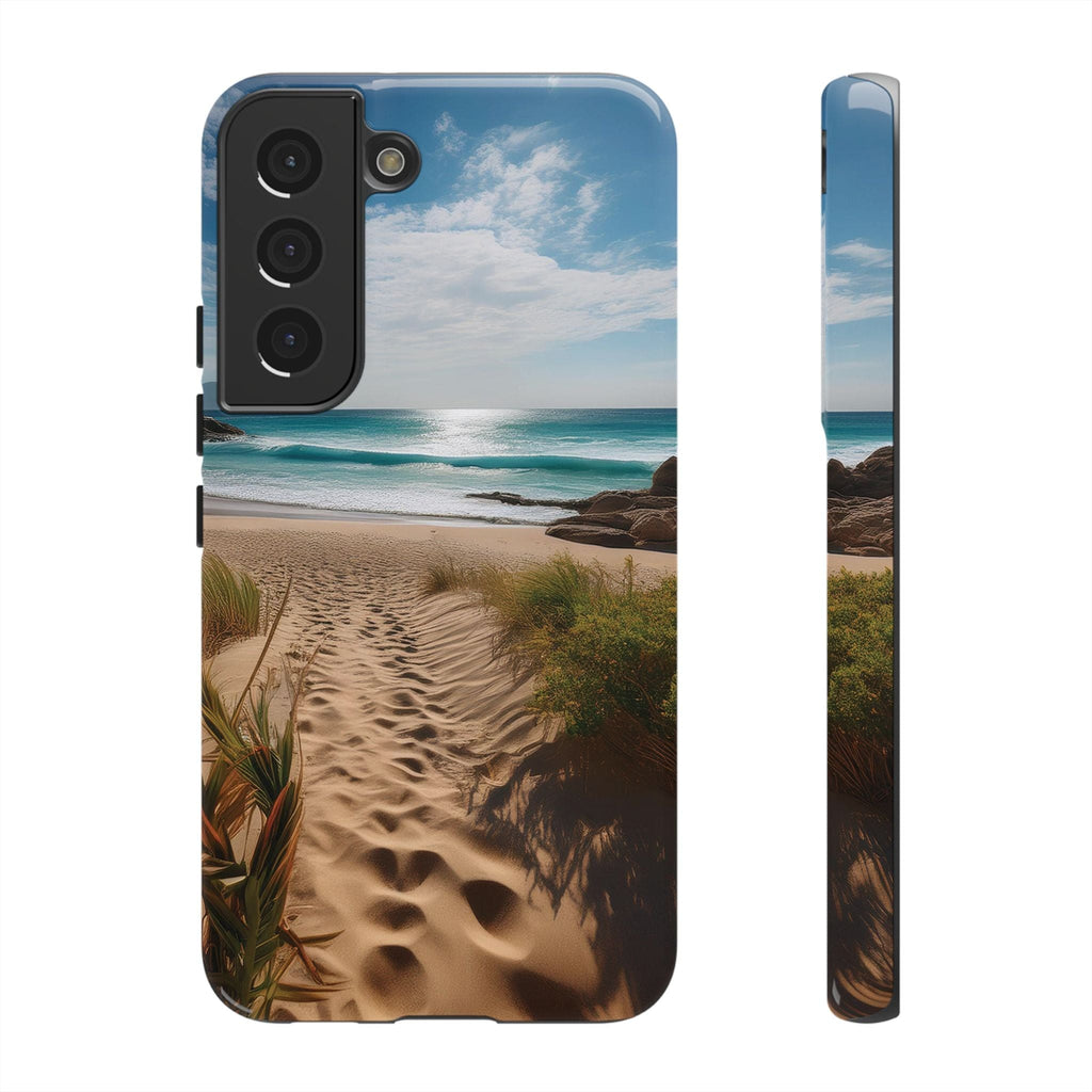 Serene Beach Path Phone Case: Escape to Paradise 🌊 - Tough Case Samsung Galaxy S22 / Glossy Phone Case