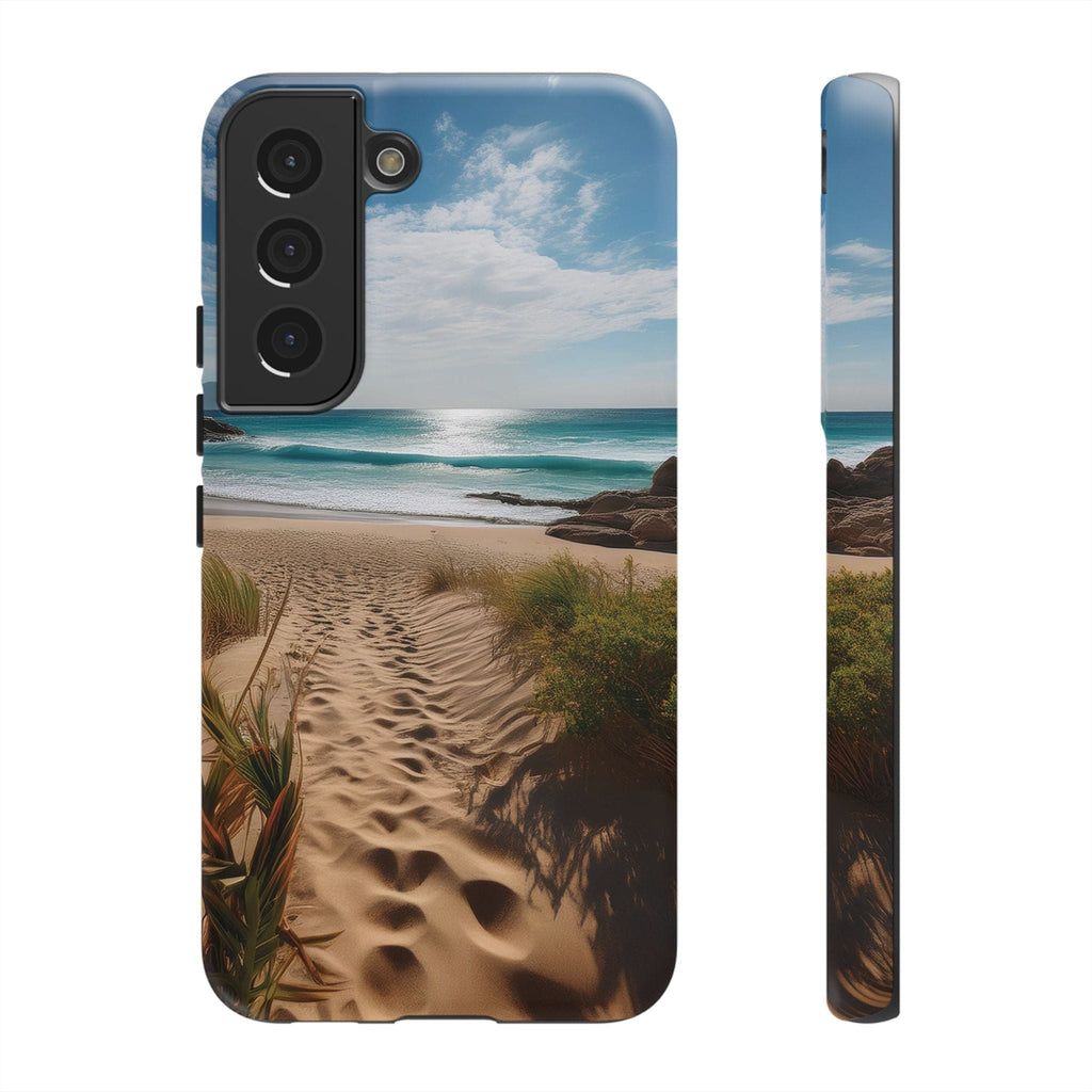 Serene Beach Path Phone Case: Escape to Paradise 🌊 - Tough Case Samsung Galaxy S22 / Matte Phone Case