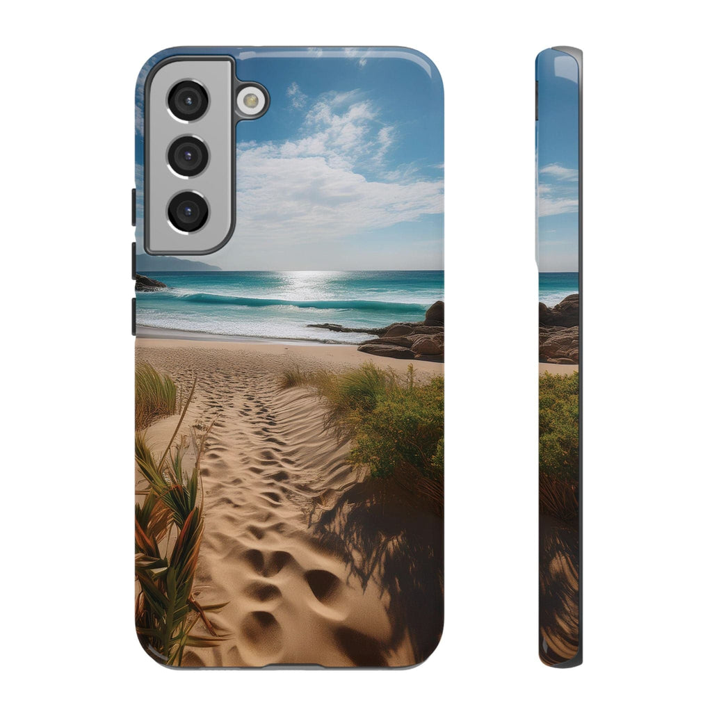 Serene Beach Path Phone Case: Escape to Paradise 🌊 - Tough Case Samsung Galaxy S22 Plus / Glossy Phone Case