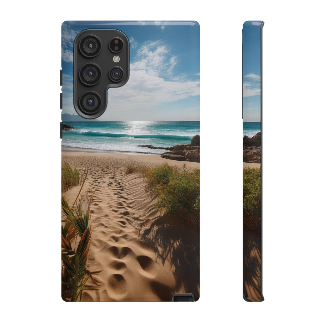 Serene Beach Path Phone Case: Escape to Paradise 🌊 - Tough Case Samsung Galaxy S22 Ultra / Glossy Phone Case