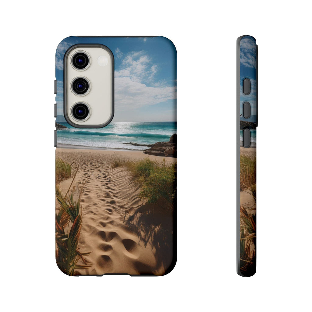 Serene Beach Path Phone Case: Escape to Paradise 🌊 - Tough Case Samsung Galaxy S23 / Glossy Phone Case