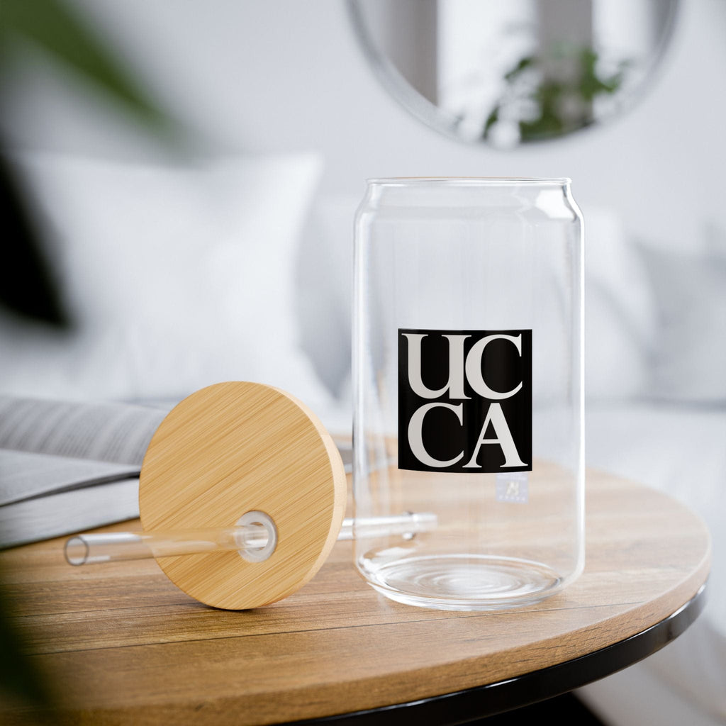 Sip in Style with the UCCA 16oz Sipper Glass With lid and straw / 16oz Glass