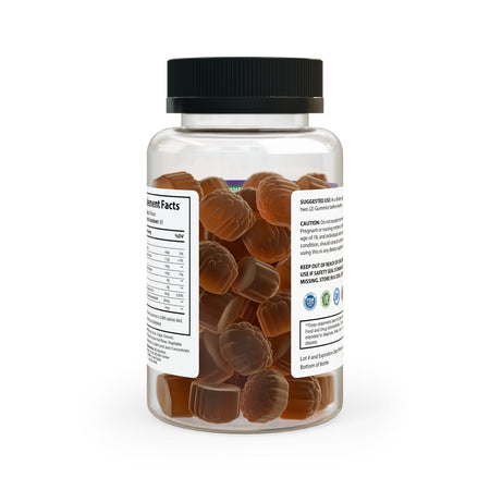 Sleep Well Gummies (60 Gummies) Clear bottle + black cap / Multiple Fruits / 60 Gummies Food Supplements