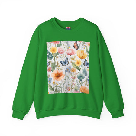 Spring Bloom Crewneck Heavy Blend™ – Floral Serenity Edition 🌸🦋 Irish Green / S Sweatshirt