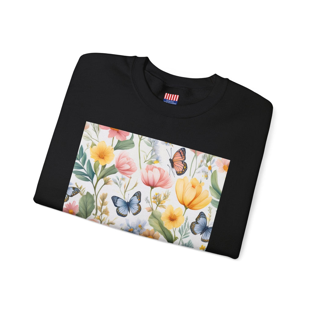 Spring Bloom Crewneck Heavy Blend™ – Floral Serenity Edition 🌸🦋 Sweatshirt