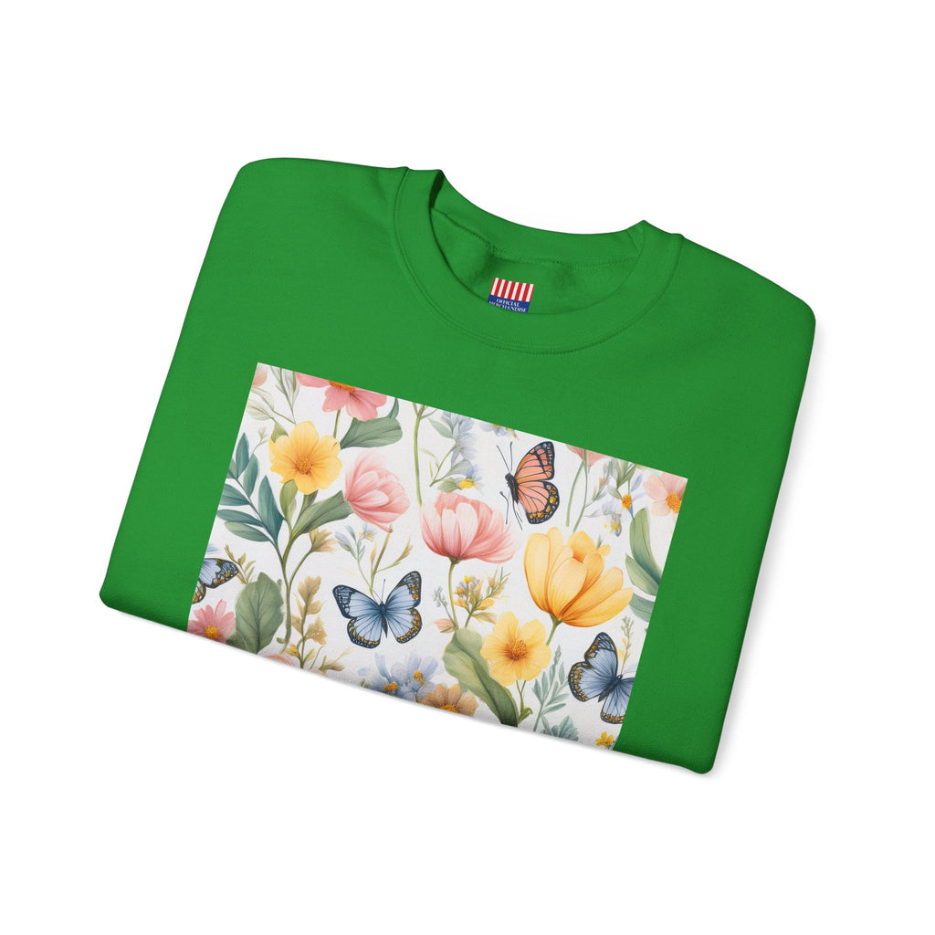 Spring Bloom Crewneck Heavy Blend™ – Floral Serenity Edition 🌸🦋 Sweatshirt