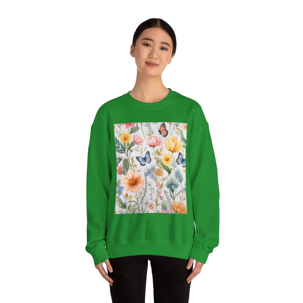 Spring Bloom Crewneck Heavy Blend™ – Floral Serenity Edition 🌸🦋 Sweatshirt