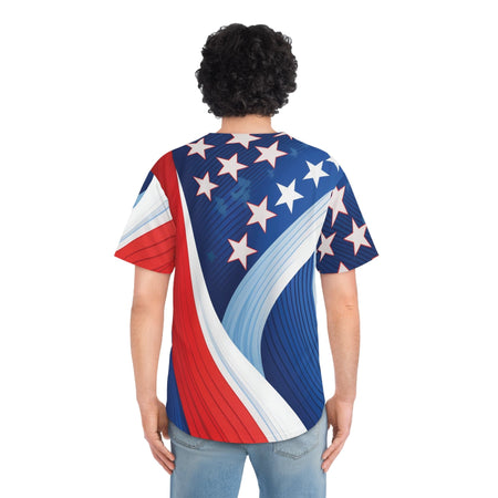 "Star-Spangled Swagger" Men's Baseball Jersey All Over Prints