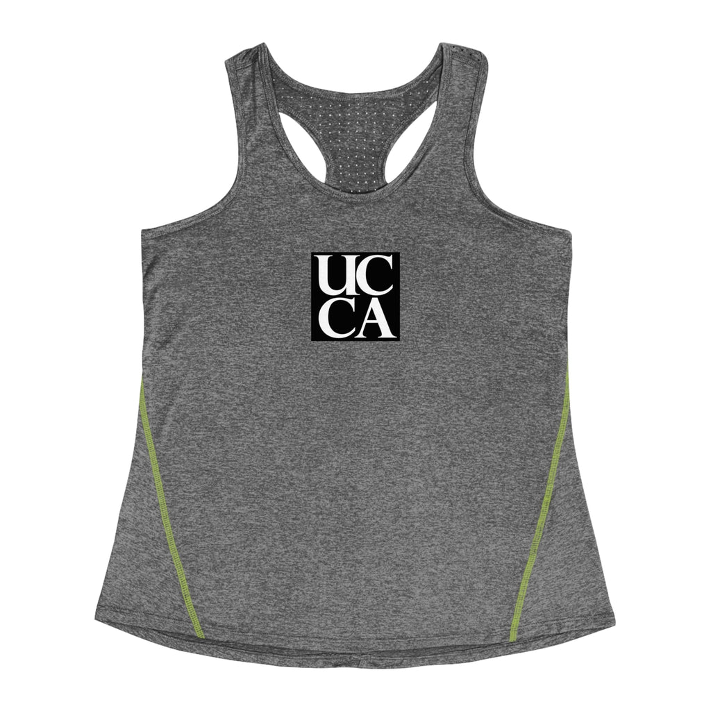 Stay Cool in Style: UCCA Laser-Cut Racerback Tank Black Melange / XS Tank Top