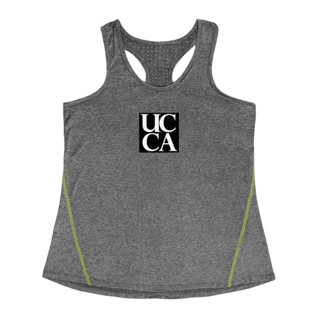 Stay Cool in Style: UCCA Laser-Cut Racerback Tank Black Melange / XS Tank Top