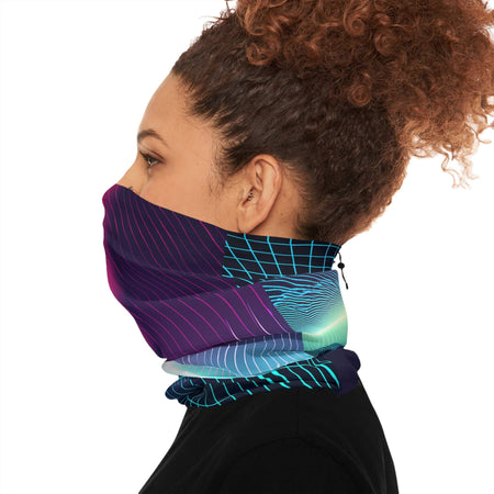 Stay Warm with Futuristic Flair! - Winter Neck Gaiter With Drawstring 17.5" × 9.5" All Over Prints