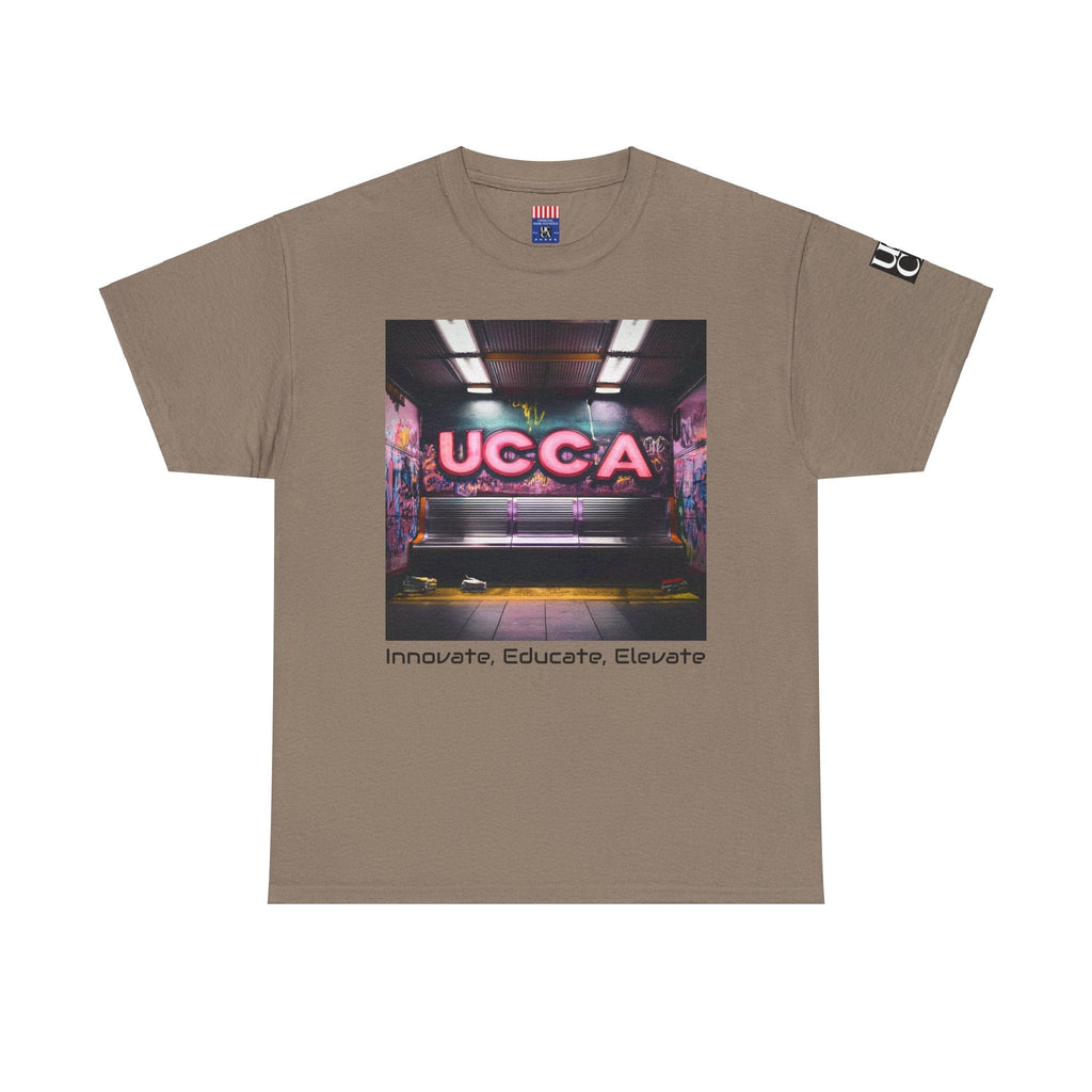 Step Back in Style: Retro Vibes, Modern Threads with a UCCA Edge - Unisex Heavy Cotton Tee Brown Savana / S T-Shirt