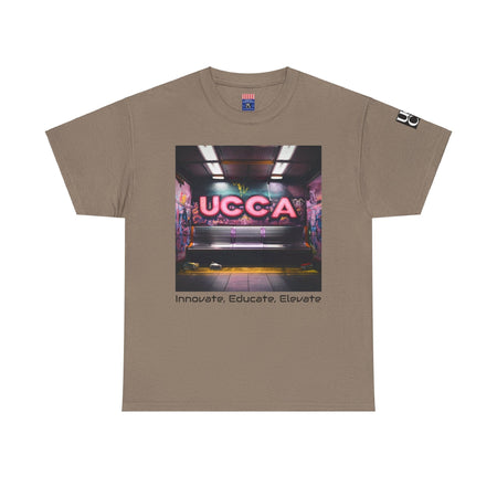 Step Back in Style: Retro Vibes, Modern Threads with a UCCA Edge - Unisex Heavy Cotton Tee Brown Savana / S T-Shirt