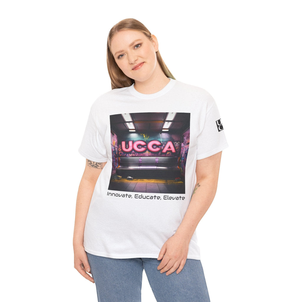 Step Back in Style: Retro Vibes, Modern Threads with a UCCA Edge - Unisex Heavy Cotton Tee T-Shirt