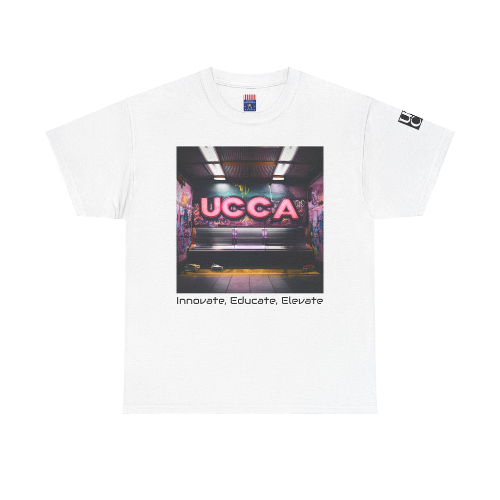 Step Back in Style: Retro Vibes, Modern Threads with a UCCA Edge - Unisex Heavy Cotton Tee White / L T-Shirt