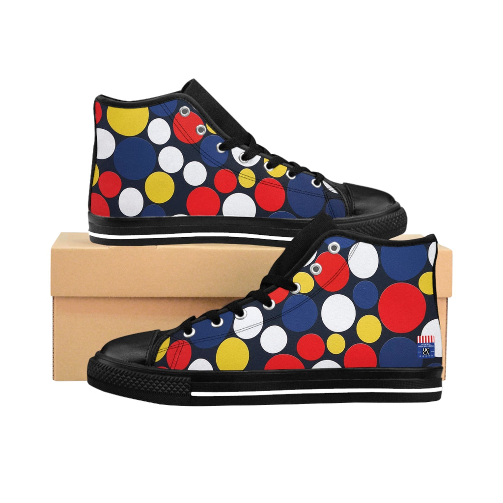 Step Into Retro Confidence: Polka Dot High-Top Sneakers Shoes