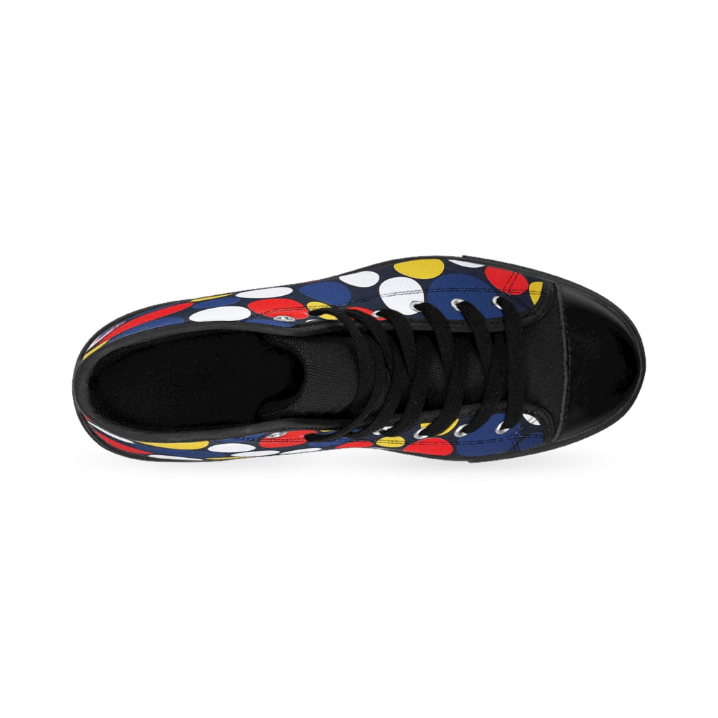 Step Into Retro Confidence: Polka Dot High-Top Sneakers Shoes