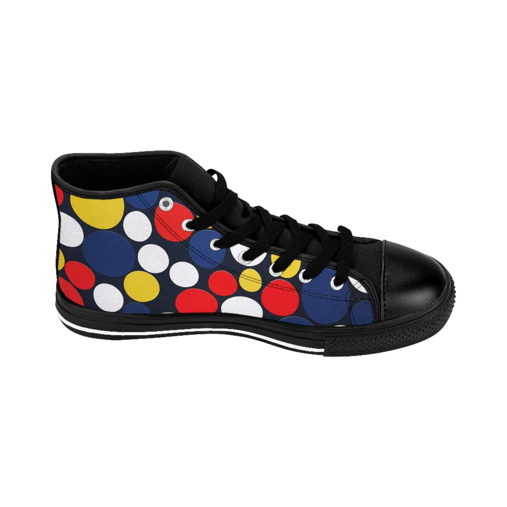 Step Into Retro Confidence: Polka Dot High-Top Sneakers Shoes