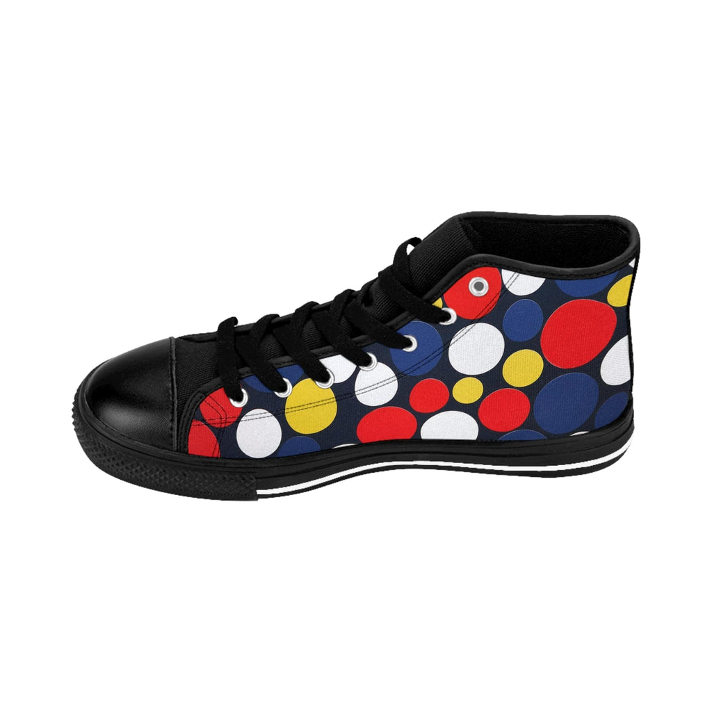 Step Into Retro Confidence: Polka Dot High-Top Sneakers Shoes