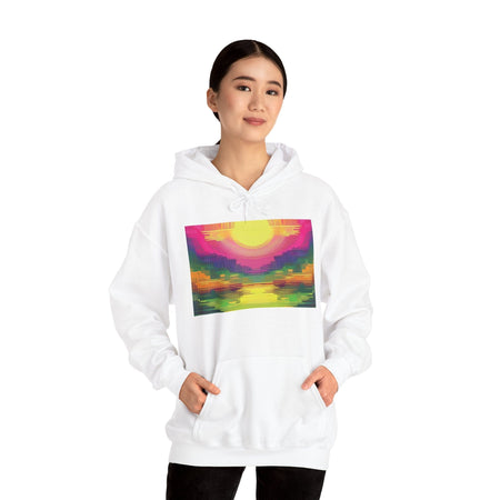 "Sunset Glow" Unisex Heavy™ Blend Hoodie White / S Hoodie