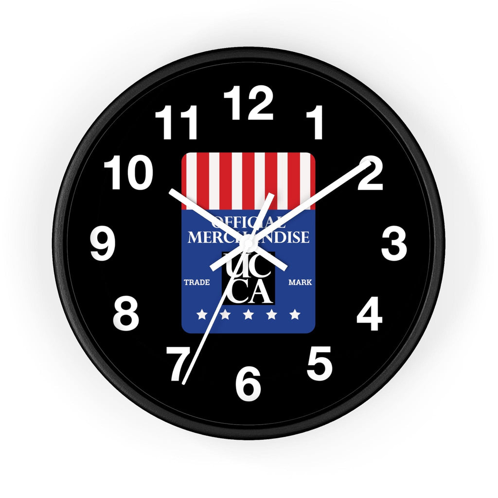 The Official UCCA Timekeeper: Wall Clock Black Base / White / 10