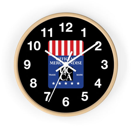 The Official UCCA Timekeeper: Wall Clock Wooden Base / White / 10" Home Decor