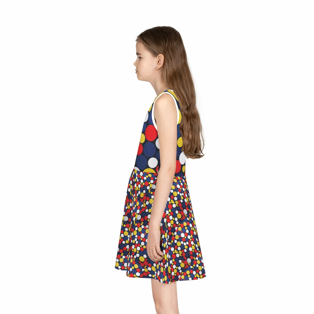 Twirl Back to the Happy Days – Polka Dot Sleeveless Sundress with a Twist All Over Prints