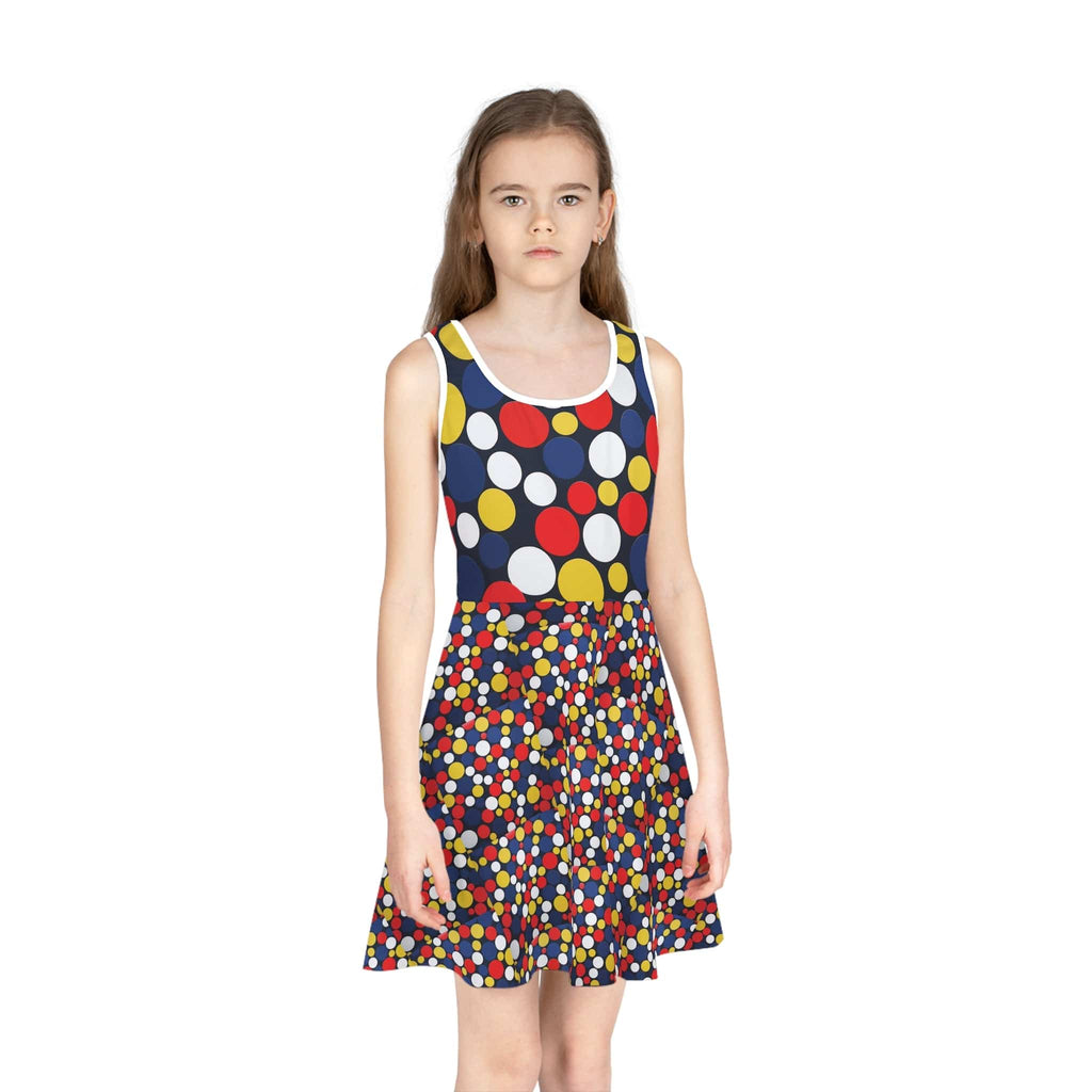 Twirl Back to the Happy Days – Polka Dot Sleeveless Sundress with a Twist Seam thread color automatically matched to design / 2T All Over Prints