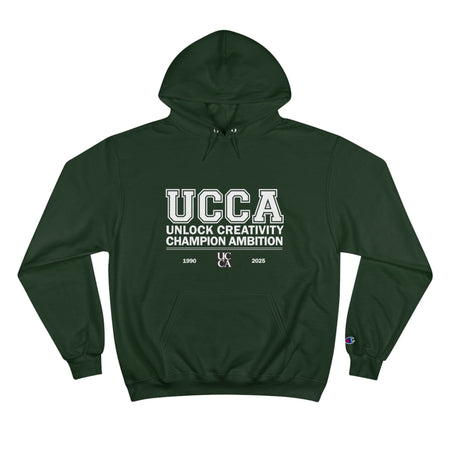 UCCA Champion Hoodie - UNLOCK CREATIVITY, CHAMPION AMBITION Dark Green / S Hoodie