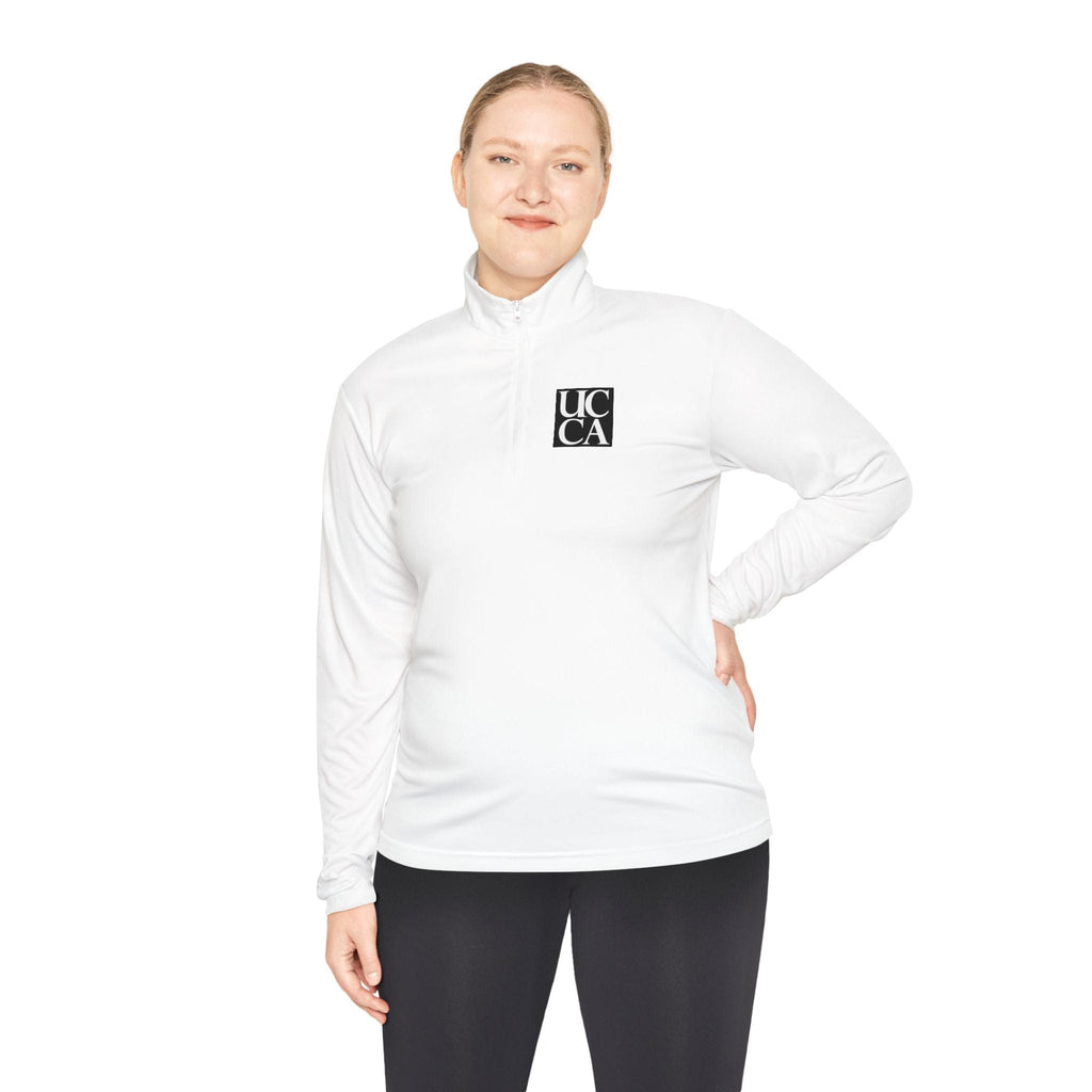 UCCA Iconic Unisex Quarter-Zip Pullover – Game-Ready & Everyday Cool XS / White Long-sleeve