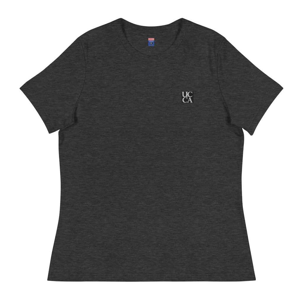 UCCA Women’s Embroidered Logo Relaxed T-Shirt Dark Grey Heather / S T-Shirt