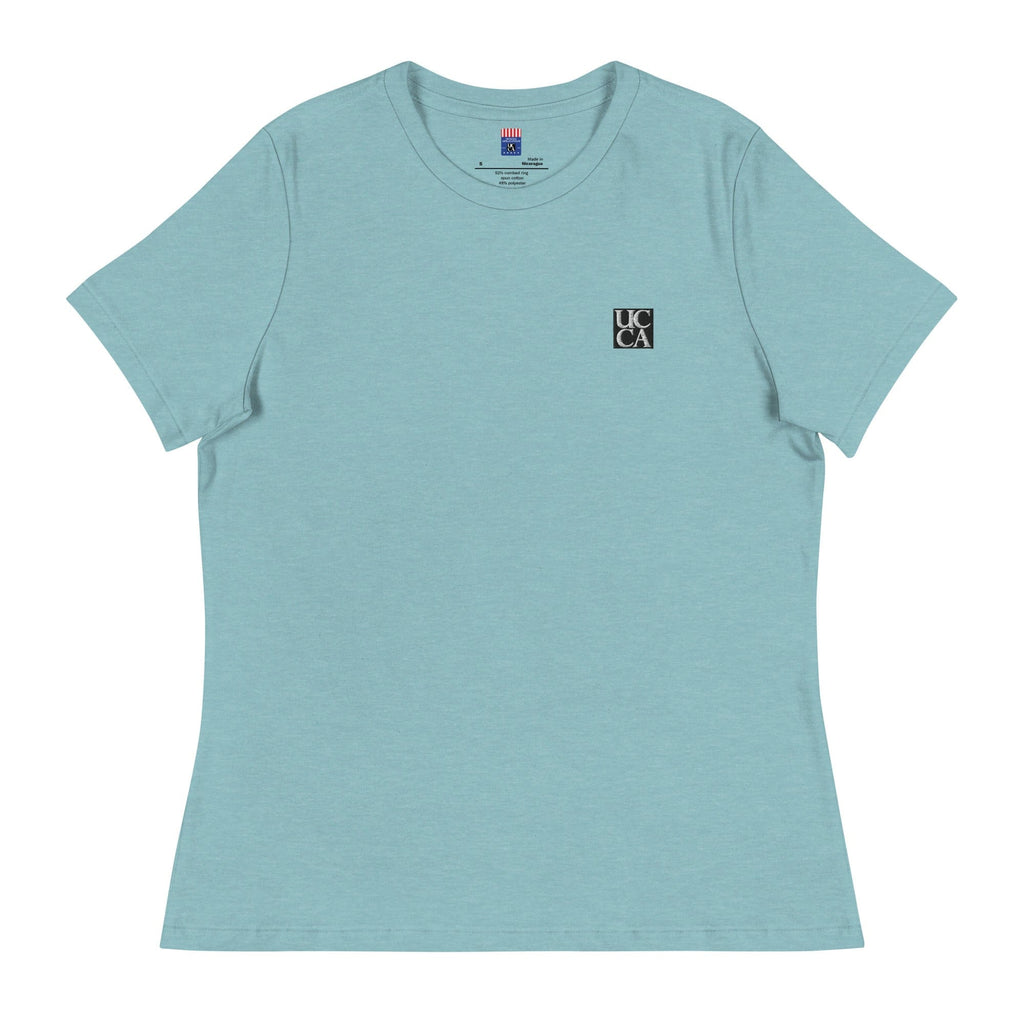 UCCA Women’s Embroidered Logo Relaxed T-Shirt Heather Blue Lagoon / S T-Shirt