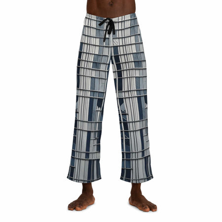 Urban Grid Pajama Pants – Modern Architectural Edition 🏙️✨ L / White stitching All Over Prints