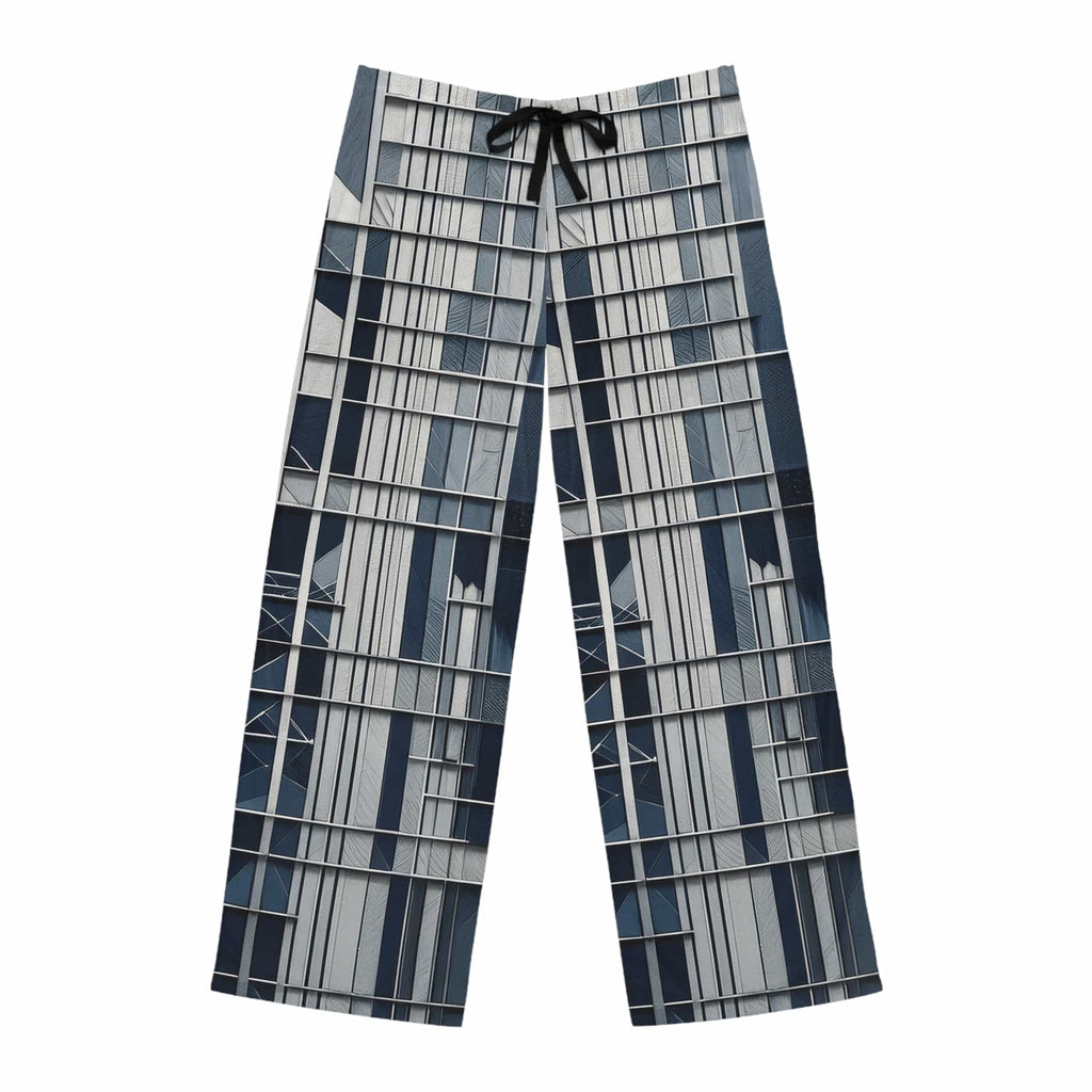 Urban Grid Pajama Pants – Modern Architectural Edition 🏙️✨ L / White stitching All Over Prints