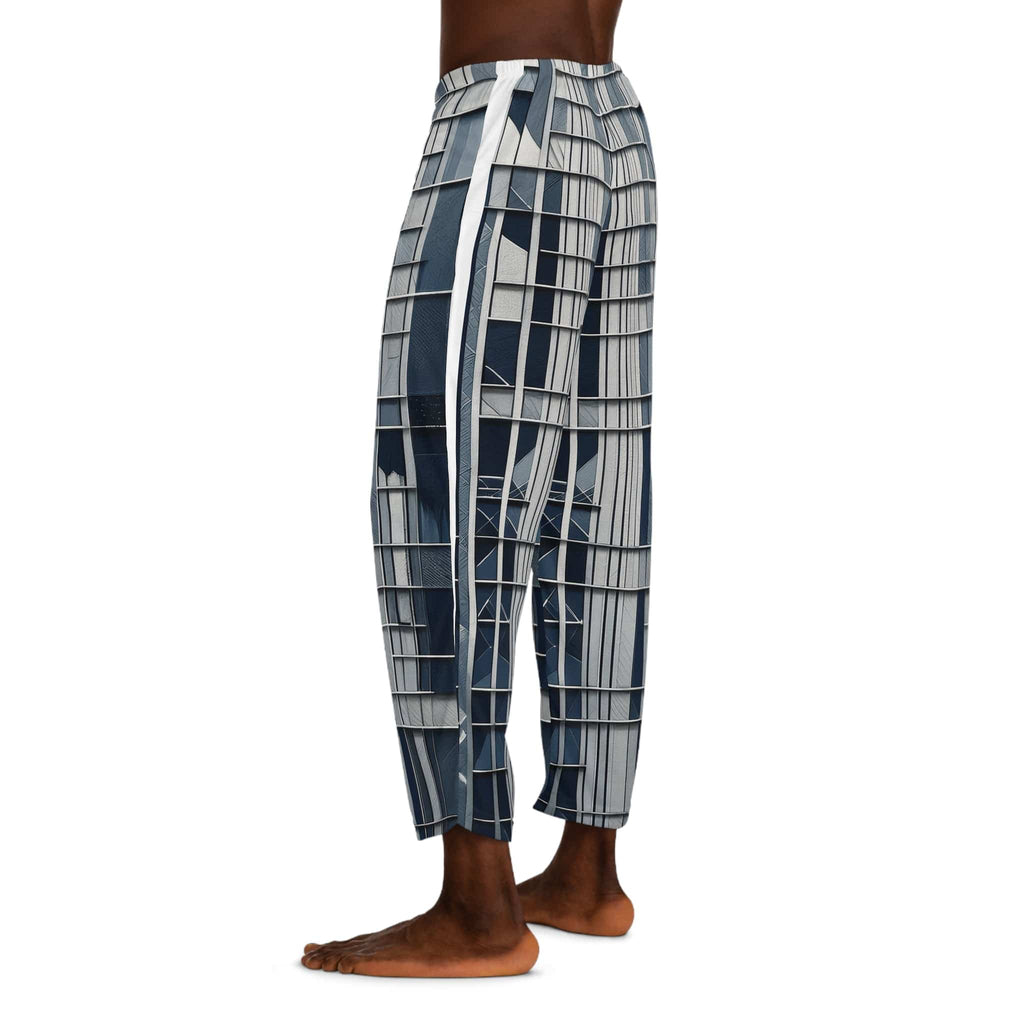 Urban Grid Pajama Pants – Modern Architectural Edition 🏙️✨ L / White stitching All Over Prints