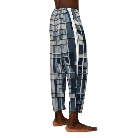 Urban Grid Pajama Pants – Modern Architectural Edition 🏙️✨ L / White stitching All Over Prints