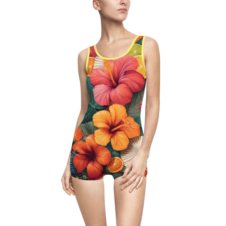 Vintage Vibes: Retro-Inspired One-Piece Swimsuit Yellow / XS All Over Prints