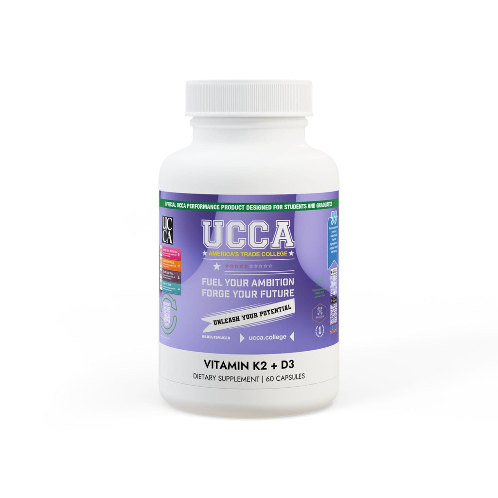 Vitamin K2 + D3 Supplement (60 Capsules) White bottle + cap / Unflavored / 60 Vegetable capsules Food Supplements