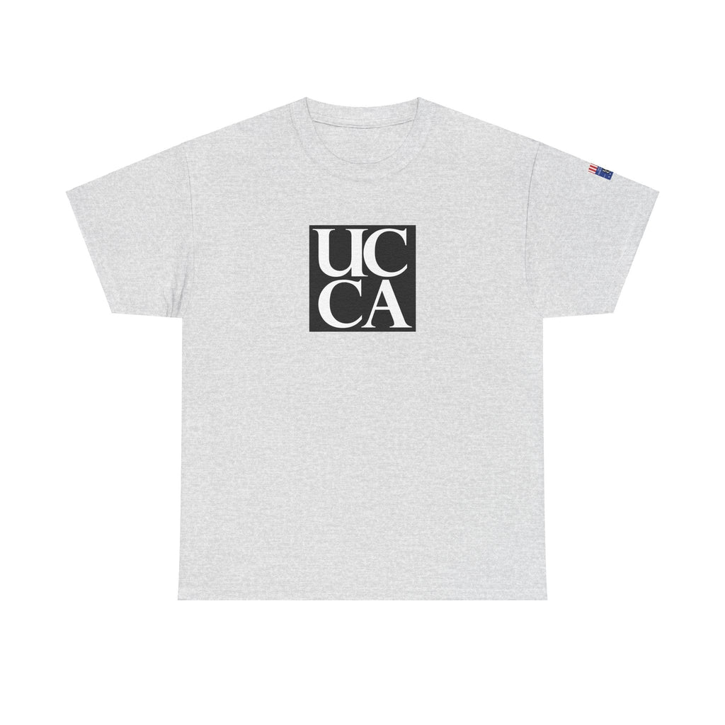 Wear Your UCCA Pride in Style! - Unisex Heavy Cotton Tee - Plain UCCA Logo Ash / S T-Shirt