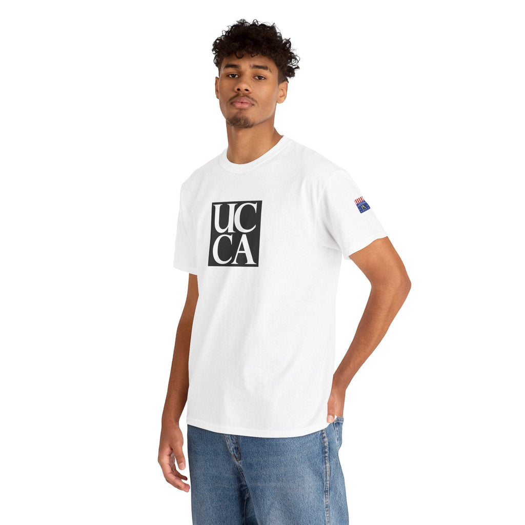 Wear Your UCCA Pride in Style! - Unisex Heavy Cotton Tee - Plain UCCA Logo White / S T-Shirt