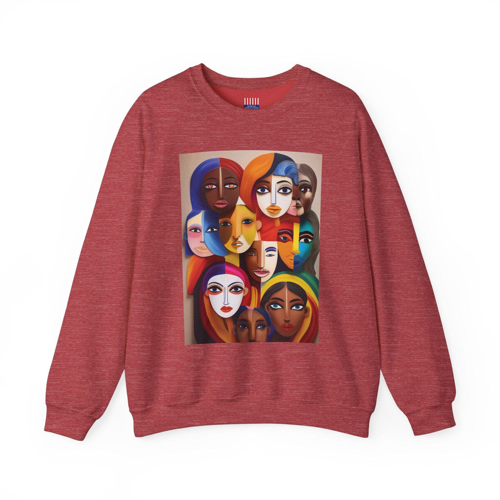 Women's Heavy Blend™ Sweatshirt: Celebrate Diversity with Style Heather Sport Scarlet Red / S Sweatshirt