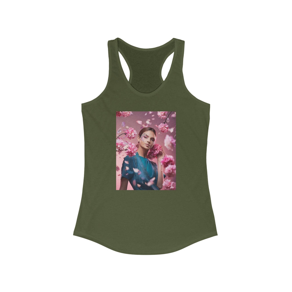 Women's Ideal Racerback Tank XS / Solid Military Green Tank Top