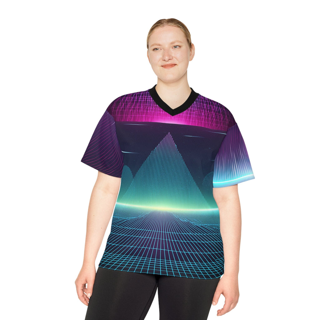 Women's Retro Neon Football Jersey XS / Black collar All Over Prints